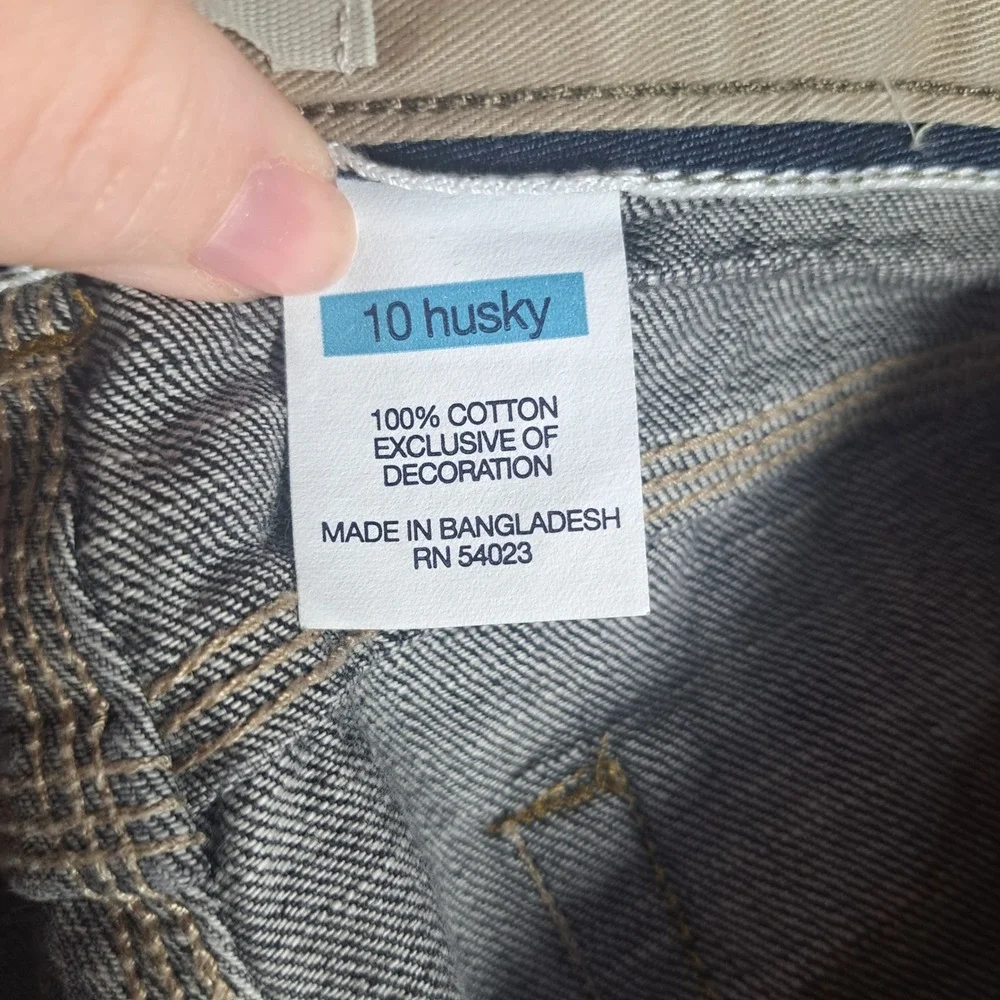 Gap Kids Boys Carpenter Jeans Size 10 Husky Gray Denim Utility Pants Workwear
